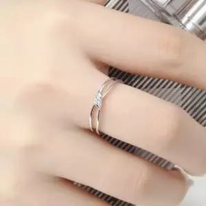 925실버 플래티넘도금 큐빅 오픈 반지