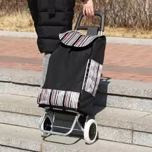 시장 마트 저소음 큰바퀴 살림템 지인이 핸드 카트 접이식 장바구니 쇼핑 캐리어 달린