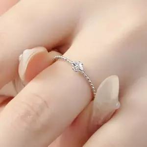 925실버 플래티넘 도금 꽃 모양 오픈 반지 은 손가락 링