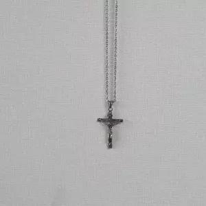 성스러운 예수 십자가 펜던트 목걸이 은장식 체인