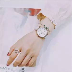 레이어드 디자인 손목 밴드 시계 여성용 팔찌 스타일 워치