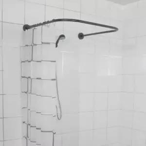 욕실 샤워커튼봉 ㄷ자 코너 곡선봉 80cm 블랙