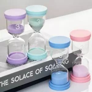 3분 양치 모래시계 욕실 인테리어 파스텔 타이머 모래멍 찜질방 사우나 집중력