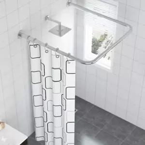 욕실 샤워커튼봉 ㄷ자 코너 곡선봉 90cm 실버