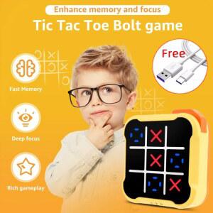 TIC TAC TOE 전자 게임 보드 선물 헬드 볼트 핸드 콘솔 퍼즐 휴대용 체스 IN