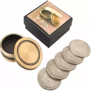 지미 팬의 ZQION M-BOX (장기 크기) 오키토 코인 박스 매직 트릭 침투 기믹 소품 마술사 클로즈업 착시