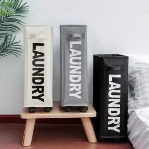 싱글 접이식 대용량 바구니 이동식 틈새 세탁 빨래통 햄퍼 세탁실 수납장 패브릭 빨래함