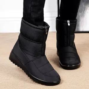 집업 슬립온방한신발 여성 부츠 미들 스노우 방수 퍼부츠 퍼안감 어그 털신발 겨울