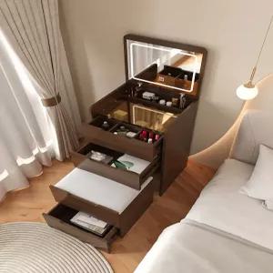 미니화장대 연예인 수납전신거울 책상 거울포함 재고있음 좌식화장대 미니멀화장대 거울 레트로 미니좌식원목화장대