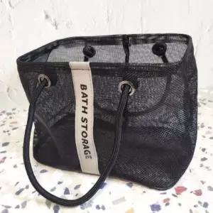 건조바스켓 메탈 프레임 메쉬 목욕바구니 블랙 소형수영가방 물놀이 비치백 여름 미니 샤워 쉬백