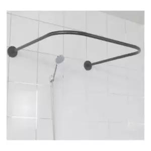 블랙 욕실 샤워 커튼봉 ㄷ자 코너 곡선봉 100cm