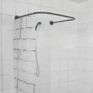 욕실 샤워커튼봉 ㄷ자 코너 곡선봉 80cm 블랙