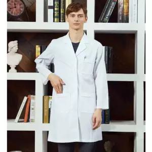 남성 TC32수 의사가운 위생 연구실 한가의사 관리사 미용사 랩실험실 흰가운 단체 의사복