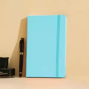 레더 A5 모눈 밴드 노트(스카이)필기 줄노트 유선 라인 학습 학생 밴딩 제본