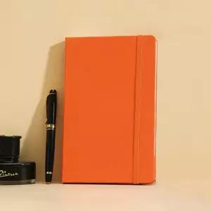 레더 A5 유선 밴드 노트(오렌지)필기 줄노트 라인 학습 학생 밴딩 제본