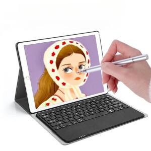 1개 정전식 스타일러스 펜 디스크 실리콘 2in1 듀얼 목적 페인팅 오피스 리터칭 휴대용 폰 태블릿