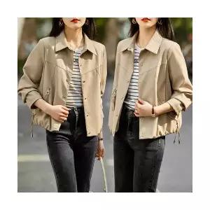 타노스데일리룩 코트 가죽 무스탕 재킷 숏봄 키작 PU라이더 여친 가을 캐주얼 KUK1