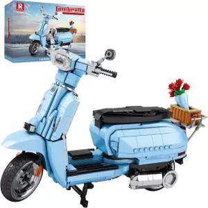 Reobrix V200 오토바이 조립 장난감 세트 스탠드가 있는 수집용 쿨 사이드카 모델 키트 룸 데코 생일 선물