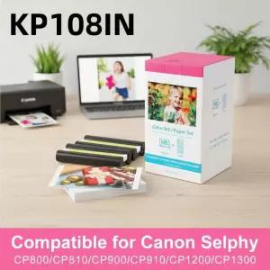 KP-108IN  잉크 카세트 포토 용지 세트 셀피 CP900 CP910 CP1200 CP1300 프린터 호환 KP-36IN