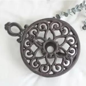 주물 한손잡이 워머 음식데우기 플레이팅 식탁 식탁초 촛불 데코용 홈데코 티워머 냄비