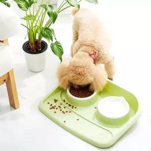 강아지밥그릇 사료 물 애견 급식기 1P고양이통 개밥 자동 개통 개식기 고정