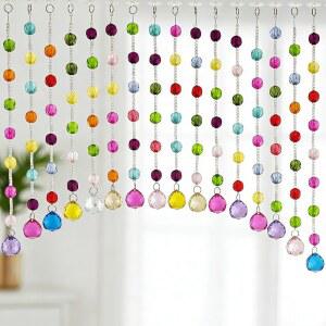 아크릴 다색 비즈 도어 커튼 자체 접착식 도어 스트링 비즈 도어웨이 히피 창문 옷장 도어웨이 비즈 걸이 커튼 아치형