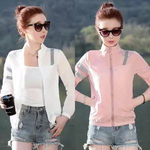 여자 네츄럴 바람막이 자켓 화이트 핑크점퍼 여성 재킷 운동