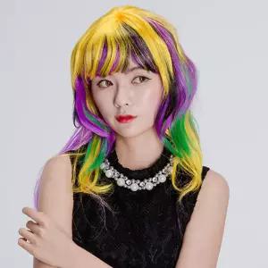 롱샤기 가발 무지개 파티 소품 할로윈 이벤트엽기 의상 변신용품 연극 스티커사진 변장