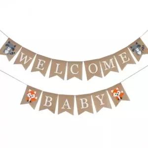 (패브릭웰컴베이비가랜드) 베이비샤워 장식 데코 배너