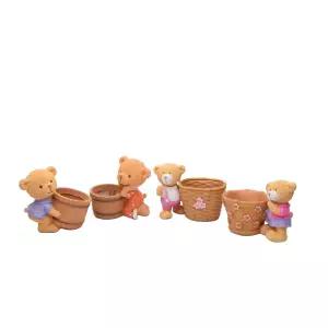 모던 수지 바구니 곰돌이 화분토분 애니멀 동물 모형 귀여운 미니장식 디자인 장식용 인테리어 식물 꽃화분