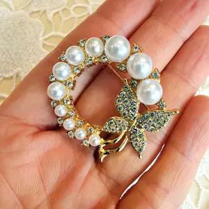 고급 패션 진주 큐빅 브로치 코사지 럭셔리 아이템 브로치핀 정장 포인트 악세사리 엄마선물 선물용 옷핀