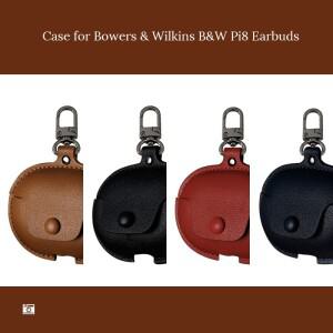 Bowers  Wilkins BW Pi8 무선 이어 버드 용 고급 PU 가죽 케이스 스트랩 포함 안티 드롭 임팩 방지 커버 액