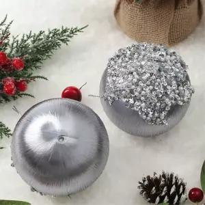 비타리토 로열실버 장식볼 2p 10cm 키진주트리액세서리 트리볼 크리스마스 오너먼트 소품 악세사리