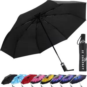 SY 컴팩트 여행용 우산 - 방풍 자동 백팩 및 자동차용 경량 방수 디자인 10년 공장 직판(UPF50+ 인쇄 가능)