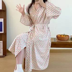 체크 하트패턴 샤워가운 여성 홈캉스 파티룩까운 목욕 용타올 롱가운 유행잠옷 타월 극세사 세사