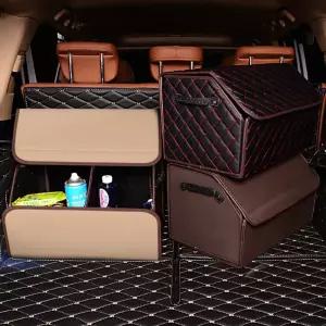 자동차 가죽 트렁크정리함 수납함 접이식 M사이즈함 찍찍이 찍찍이함 칸막이 칸막이함