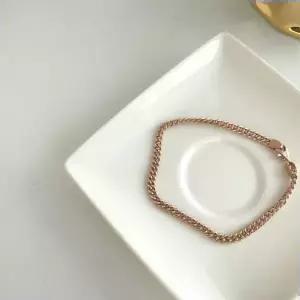 데일리 커브 할로우 체인 팔찌18k로즈골드19.5cm