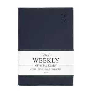 인디고 다이어리 2026 오피셜 A5 위클리 스케줄러 (날짜형 25절 주간) 업무용 (네이비) 스케쥴 26년도 플래