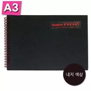 아트앤디자인 P0001 블랙스케치북 A3 200g 25장 드로잉 그림 화방 준비물 화방용 크로키 수채 아이디어