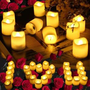 24개 LED 티라이트 사실적인 배터리 작동 할로윈 캔들 크리스마스용 전기 결혼식
