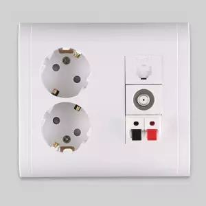 통합수구 미르 좌 매입2구 우 8P CATV 2 스피커잭전기공사 부품 조명스위치 통신 전화 셀프수리