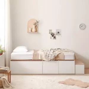 가구산책 대용량 높은수납침대Q 도어형 SET+본넬 매트리스 DN7016