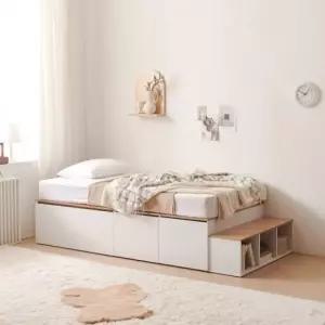 가구산책 대용량 높은수납침대SS 도어형 SET+라텍스탑 매트리스 DN7136