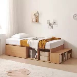 가구산책 대용량 높은수납침대SS 오픈형 SET+유로탑 매트리스 DN7039