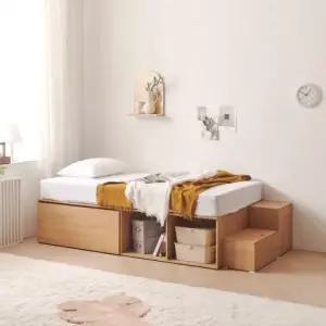 가구산책 대용량 높은수납침대SS 오픈형 SET+라텍스탑 매트리스 DN7076