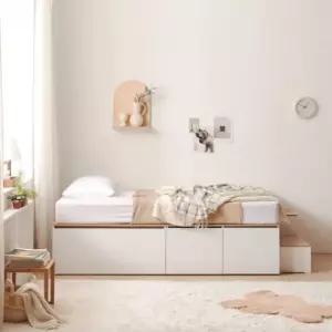 가구산책 대용량 높은수납침대Q 도어형 SET+유로탑 매트리스 DN7057