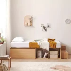 가구산책 대용량 높은수납침대Q 오픈형 SET+독립봉합 매트리스 DN7020