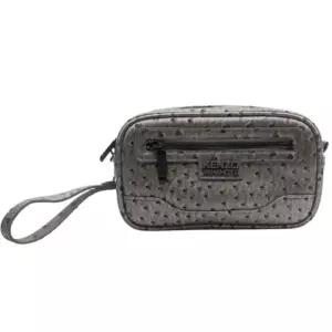 KENZO 겐조 클래식 클러치백 손목 스트랩 파우치 실버