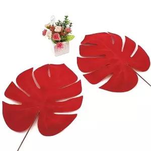 [골드스마일]레드B 나뭇잎 조화 몬스테라