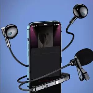 핸드폰 유선 고음질 마이크 이어폰 라이브탈부착식 붐마이크 케임 생방송 음악감성 영화감상 360도습음 듀